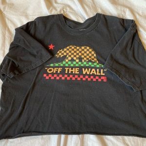 vans off the wall thrifted and cropped t shirt